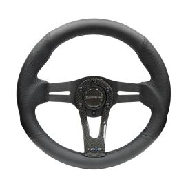 NRG Innovations 320mm Reinforced Sport Leather Steering Wheel with Carbon Fiber Center Spoke