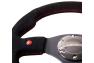 NRG Innovations 320mm Reinforced Sport Black Suede Steering Wheel with Red Stitching - NRG Innovations RST-007S