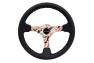 NRG Innovations 350mm Reinforced Black Leather Steering Wheel with Hydro Dipped Tropical Floral Spokes - NRG Innovations RST-036FL-R