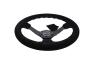 NRG Innovations 350mm Black Suede Sport Steering Wheel with Matte Black Spokes and Silver Stitching - NRG Innovations RST-036MB-S-SL