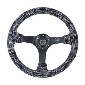   NRG Innovations 350mm Hyper Drive Microfiber Sport Steering Wheel with Matte Black Spokes and Black Stitching