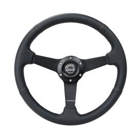 NRG Innovations 350mm Black Perforated Leather Sport Steering Wheel with Matte Black Spokes