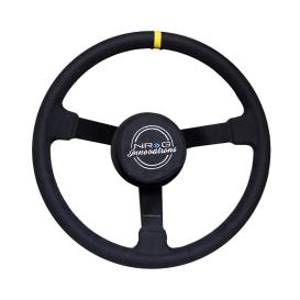 NRG Innovations 380mm NASCAR Black Alcantra Steering Wheel with Removable Crash Pad