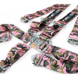 NRG Innovations SFI Approved Pink Camouflage 5-Point Racing Seat Belt Harness