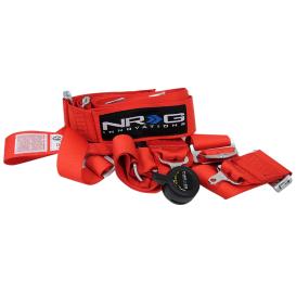 NRG Innovations SFI Approved Red 5-Point Cam-Lock Racing Seat Belt Hanress