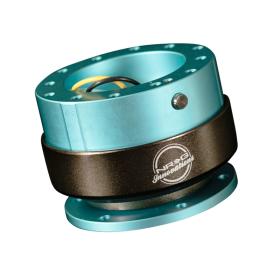NRG Innovations Gen 2 SFI Certified Quick Release Hub in Minty Fresh Body, Titanium Chrome Ring