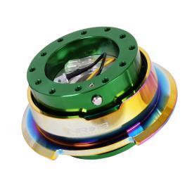 NRG Innovations Gen 2.8 Quick Release Hub in Green Body, Neo Chrome Ring