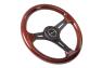 NRG Innovations 330mm Brown Wood Grain Steering Wheel with Matte Black Slitted Spokes - NRG Innovations ST-015-1BK
