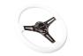 NRG Innovations 350mm White Wood Grain Steering Wheel with Matte Black Slitted Spokes - NRG Innovations ST-015BK-WT