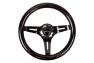 NRG Innovations 310mm Black Wood Grain Steering Wheel with Glossy Black Slitted Spokes - NRG Innovations ST-310BK-BK