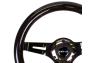 NRG Innovations 310mm Black Wood Grain Steering Wheel with Glossy Black Slitted Spokes - NRG Innovations ST-310BK-BK