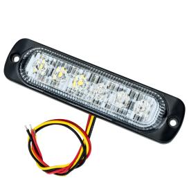 Amber/White 6 LED Dual Color Slim Strobe