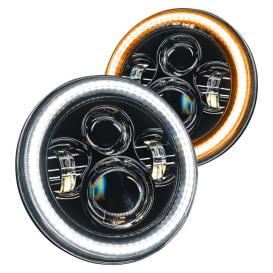 Oracle Lighting LED Switchback Amber/White Halo Black Headlights w/ DRL and Turn Signal
