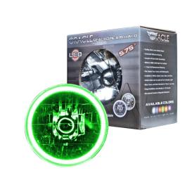 Oracle Lighting 5.75" Round Chrome Sealed Beam Headlights (H5006) with LED Green Halos Pre-Installed
