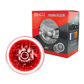   Oracle Lighting 7" Round Chrome Sealed Beam Headlights (H6024) with LED Red Halos Pre-Installed