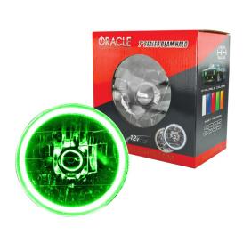 Oracle Lighting 7" Round Chrome Sealed Beam Headlights (H6024) with LED Green Halos Pre-Installed