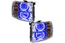 Oracle Lighting Chrome Headlights with LED Blue Round Halos Pre-Installed - Oracle Lighting 7007-002