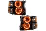 Oracle Lighting Black Headlights with LED Amber Round Style Halos Pre-Installed - Oracle Lighting 7105-005