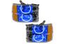Oracle Lighting Chrome Headlights with LED Blue Round Halos Pre-Installed - Oracle Lighting 8165-002