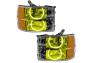 Oracle Lighting Chrome Headlights with LED Yellow Round Halos Pre-Installed - Oracle Lighting 8165-006