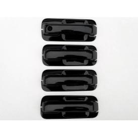 QAA 12-Pc Gloss Black Plated ABS Plastic Door Handle Cover Kit Includes Base Surround