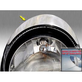 2-Pc Stainless Steel Head Light Accent Trim