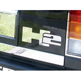 2003-2009 Hummer H2 QAA 2-Pc Stainless Steel Letter Graphics Rear Deck "H2" Emblem Polished Stainless Steel
