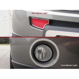 QAA 4-Pc Stainless Steel Accent Trim Front and Rear Marker Lights Surround Rings