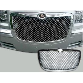 QAA 1-Pc Chrome Plated ABS Plastic Billet Grille Overlay Mesh Design