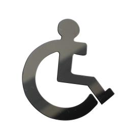  QAA 2-Pc Stainless Steel Handicap Symbol Decal