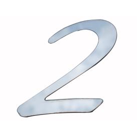 1-Pc Stainless Steel Number "2" Decal