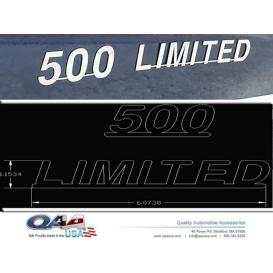 QAA 2-Pc Stainless Steel "500 Limited" Decal Linked Letters "500" and "Limited"