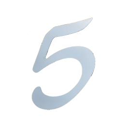 1-Pc Stainless Steel Number "5" Decal
