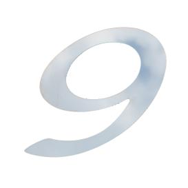 1-Pc Stainless Steel Number "9" Decal