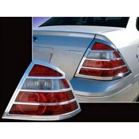 2-Pc Chrome Plated ABS Plastic Tail Light Bezels