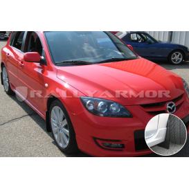  2004-2009 Mazda 3 Rally Armor Black Basic Mud Flaps