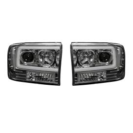 Recon Chrome/Clear Projector Headlights with LED DRL