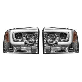 Recon Chrome/Clear Projector Headlights with LED DRL