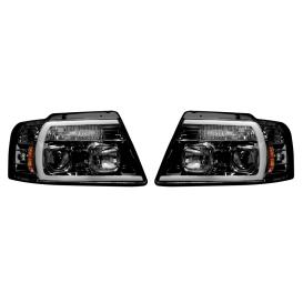 Recon Black/Smoke Projector Headlights with LED DRL