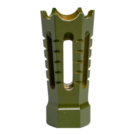   Recon Olive Drab/Army Green Aluminum AR-15 Flared & Spiked Door Breacher Rifle Barrel Antenna Tip Flash Hider
