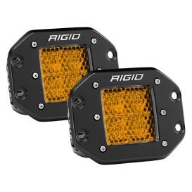 Rigid D-Series - Diffused Rear Facing High/Low - Flush Mount - Amber - Pair