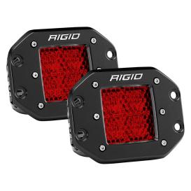 Rigid D-Series - Diffused Rear Facing High/Low - Flush Mount - Red - Pair