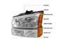 Spec-D Tuning Chrome Crystal Headlights with Parking Lights - Spec-D Tuning 2LBLH-SIV03-RS
