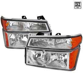 Spec-D Tuning Driver and Passenger Side Headlights with Corner Lights (Chrome Housing, Clear Lens)