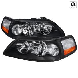 Spec-D Tuning Driver and Passenger Side Factory Style Headlights (Matte Black Housing, Clear Lens)