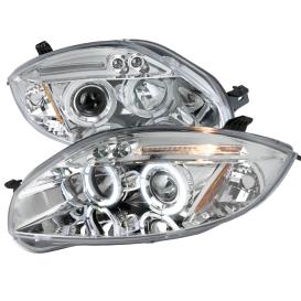 Spec-D Tuning Chrome / Clear Lens Halo LED Projector Headlights