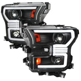 Spec-D Tuning Driver and Passenger Side Projector Headlights with LED DRL and Switchback Sequential Turn Signal (Matte Black Housing, Clear Lens)
