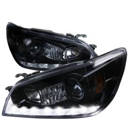 Spec-D Tuning Glossy Black with Smoke Lens Projector Headlights With LED