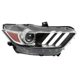 Spec-D Tuning Passenger Side Projector Headlight with LED Light Tube (Matte Black Housing, Clear Lens)