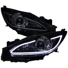 Spec-D Tuning Glossy Black with Smoke Lens Projector Headlights With LED